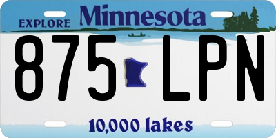 MN license plate 875LPN