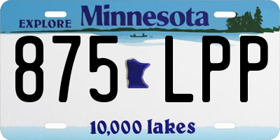 MN license plate 875LPP