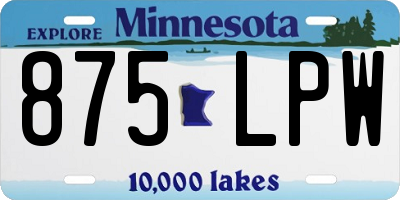 MN license plate 875LPW