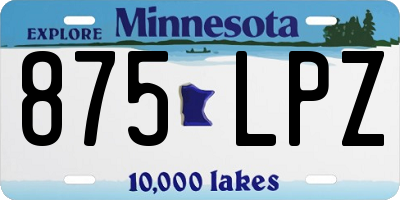 MN license plate 875LPZ