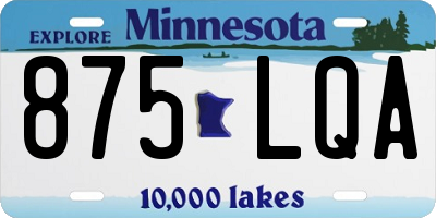 MN license plate 875LQA