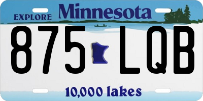 MN license plate 875LQB