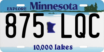 MN license plate 875LQC