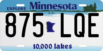 MN license plate 875LQE