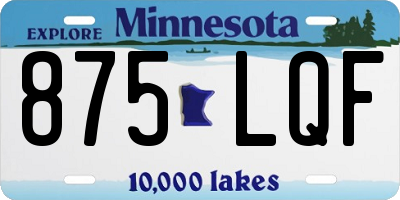MN license plate 875LQF