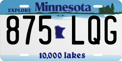 MN license plate 875LQG