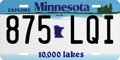 MN license plate 875LQI