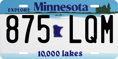 MN license plate 875LQM