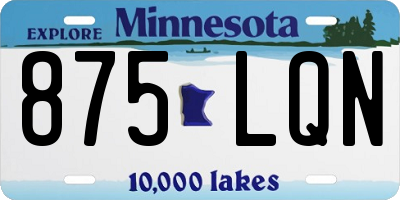 MN license plate 875LQN
