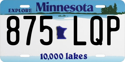 MN license plate 875LQP