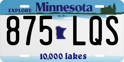 MN license plate 875LQS