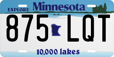 MN license plate 875LQT