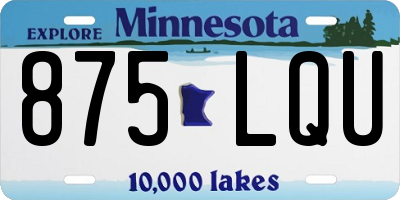 MN license plate 875LQU