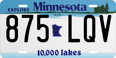 MN license plate 875LQV