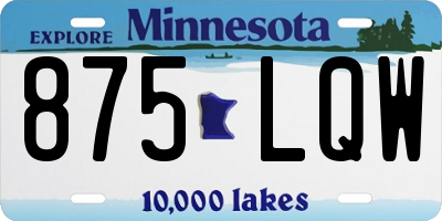 MN license plate 875LQW