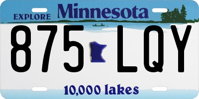 MN license plate 875LQY
