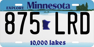 MN license plate 875LRD