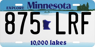 MN license plate 875LRF
