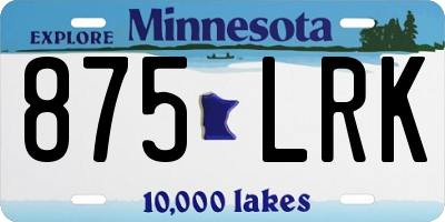 MN license plate 875LRK
