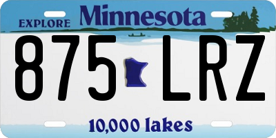 MN license plate 875LRZ