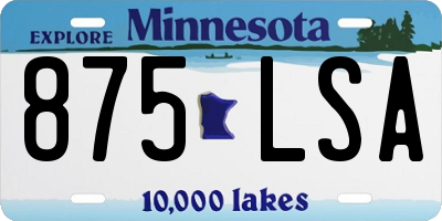 MN license plate 875LSA