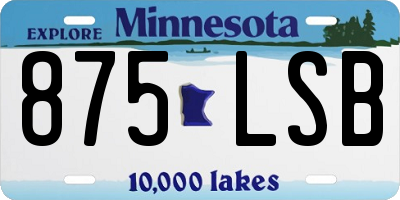 MN license plate 875LSB