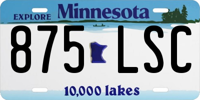 MN license plate 875LSC