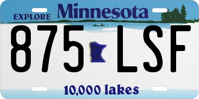 MN license plate 875LSF