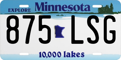 MN license plate 875LSG