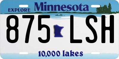 MN license plate 875LSH