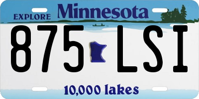 MN license plate 875LSI