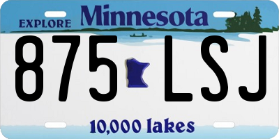 MN license plate 875LSJ