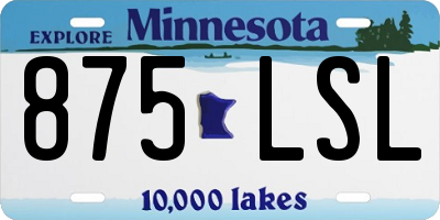 MN license plate 875LSL