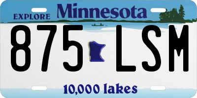 MN license plate 875LSM