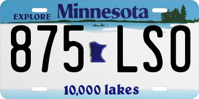 MN license plate 875LSO