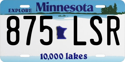 MN license plate 875LSR