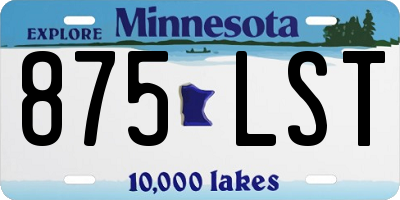 MN license plate 875LST