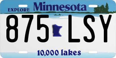 MN license plate 875LSY