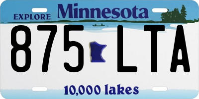 MN license plate 875LTA