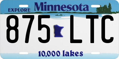 MN license plate 875LTC