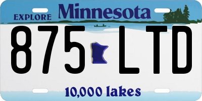 MN license plate 875LTD