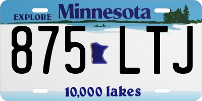 MN license plate 875LTJ