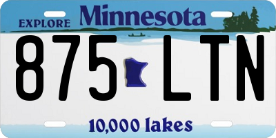 MN license plate 875LTN