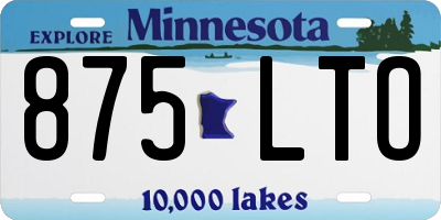 MN license plate 875LTO