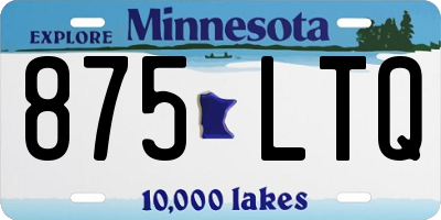MN license plate 875LTQ