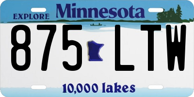 MN license plate 875LTW