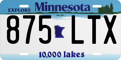 MN license plate 875LTX