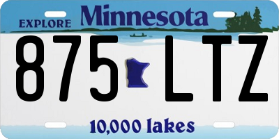 MN license plate 875LTZ