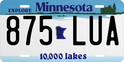 MN license plate 875LUA