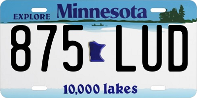 MN license plate 875LUD